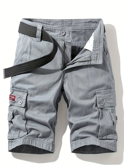 Homme Short Cargo Multi-Poches avec Ceinture Incluse