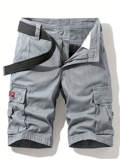 Homme Short Cargo Multi-Poches avec Ceinture Incluse