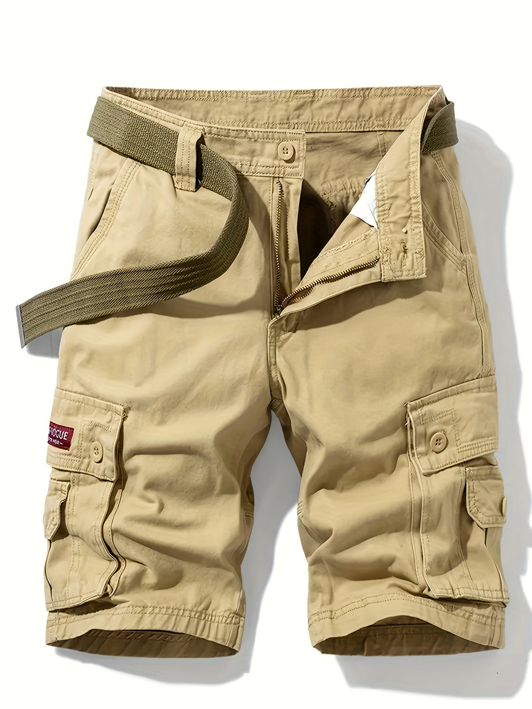 Homme Short Cargo Multi-Poches avec Ceinture Incluse