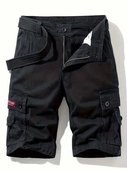 Homme Short Cargo Multi-Poches avec Ceinture Incluse