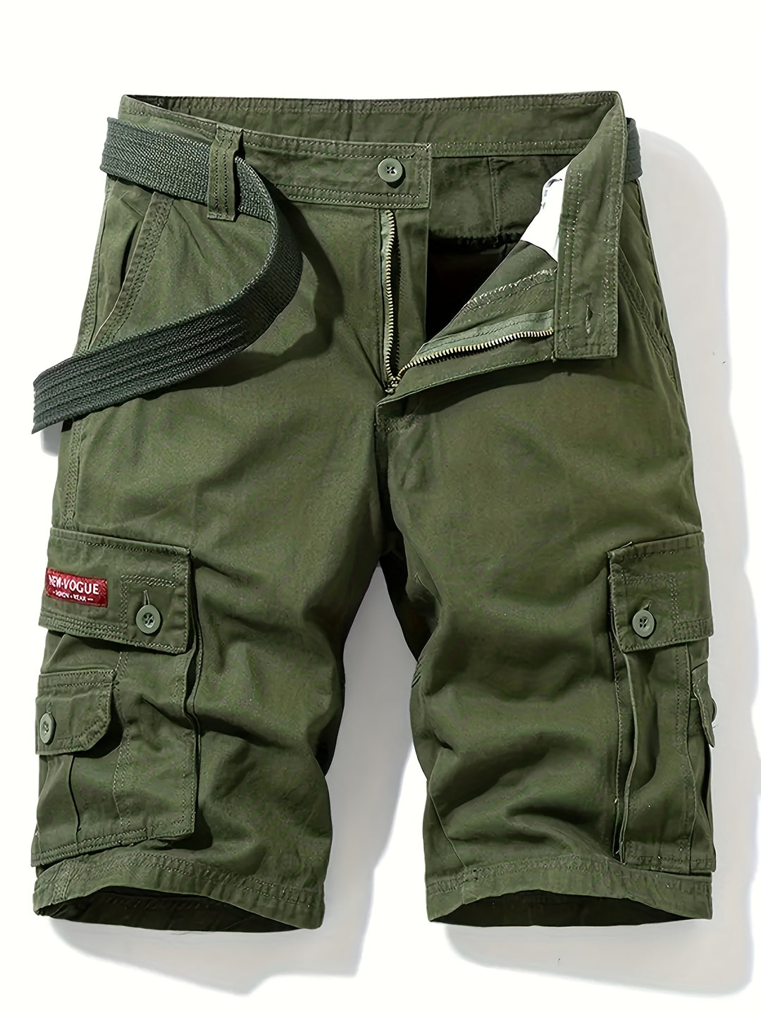 Homme Short Cargo Multi-Poches avec Ceinture Incluse