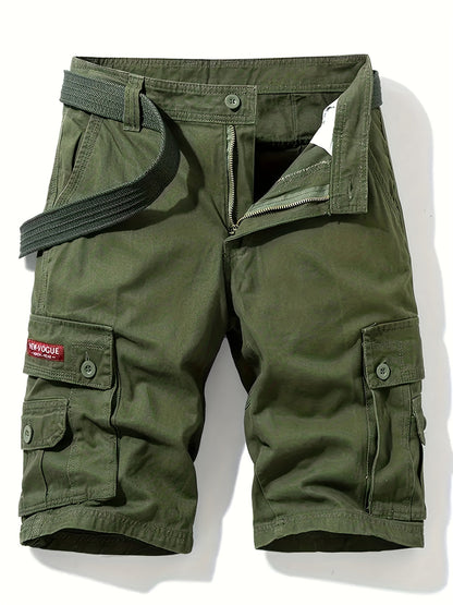 Homme Short Cargo Multi-Poches avec Ceinture Incluse