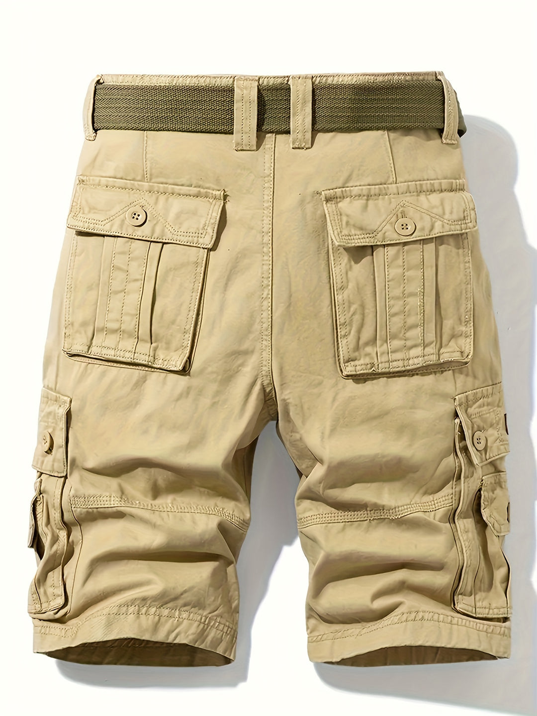 Homme Short Cargo Multi-Poches avec Ceinture Incluse