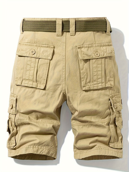 Homme Short Cargo Multi-Poches avec Ceinture Incluse