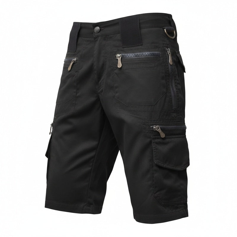 Homme Short Cargo Tactique avec Multiples Poches Zippées