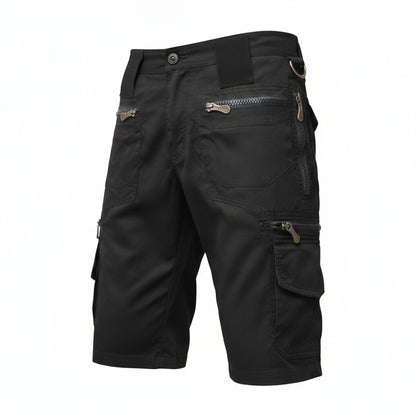 Homme Short Cargo Tactique avec Poches Zippées et Coupe Fonctionnelle