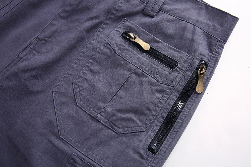 Homme Short Cargo Tactique avec Poches Zippées et Coupe Fonctionnelle