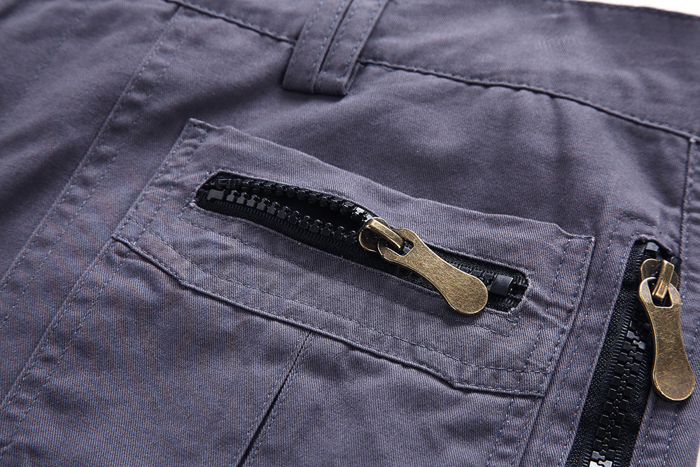 Homme Short Cargo Tactique avec Poches Zippées et Coupe Fonctionnelle