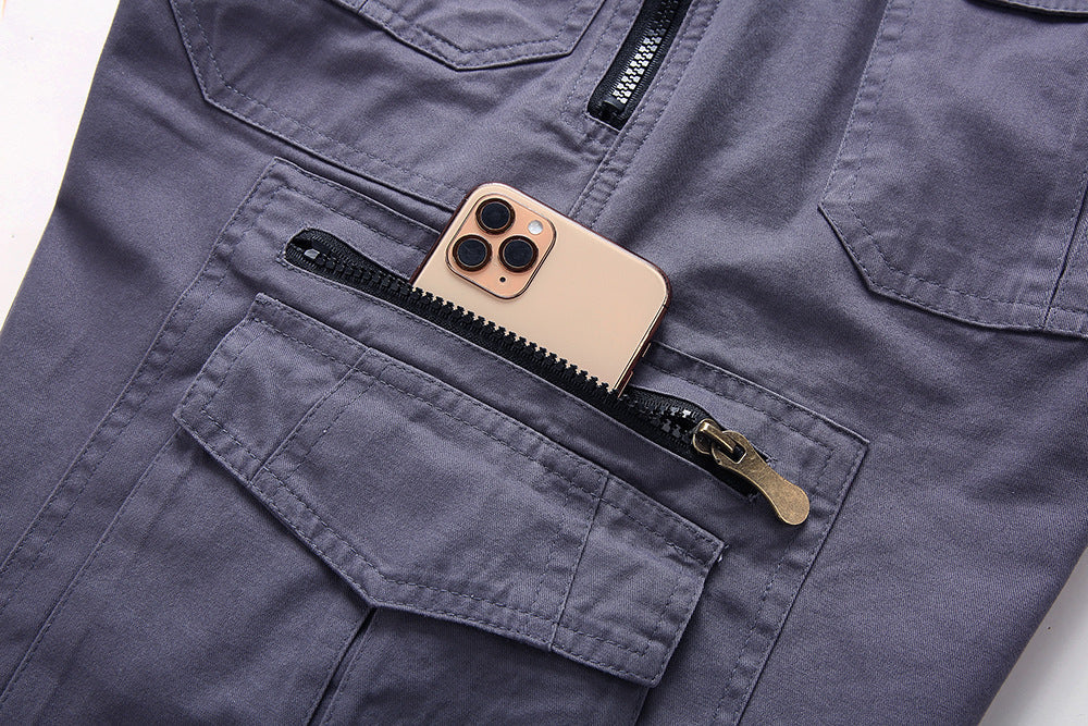 Homme Short Cargo Tactique avec Poches Zippées et Coupe Fonctionnelle