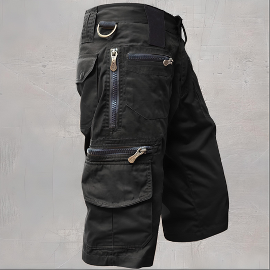Homme Short Cargo Tactique avec Poches Zippées et Coupe Fonctionnelle