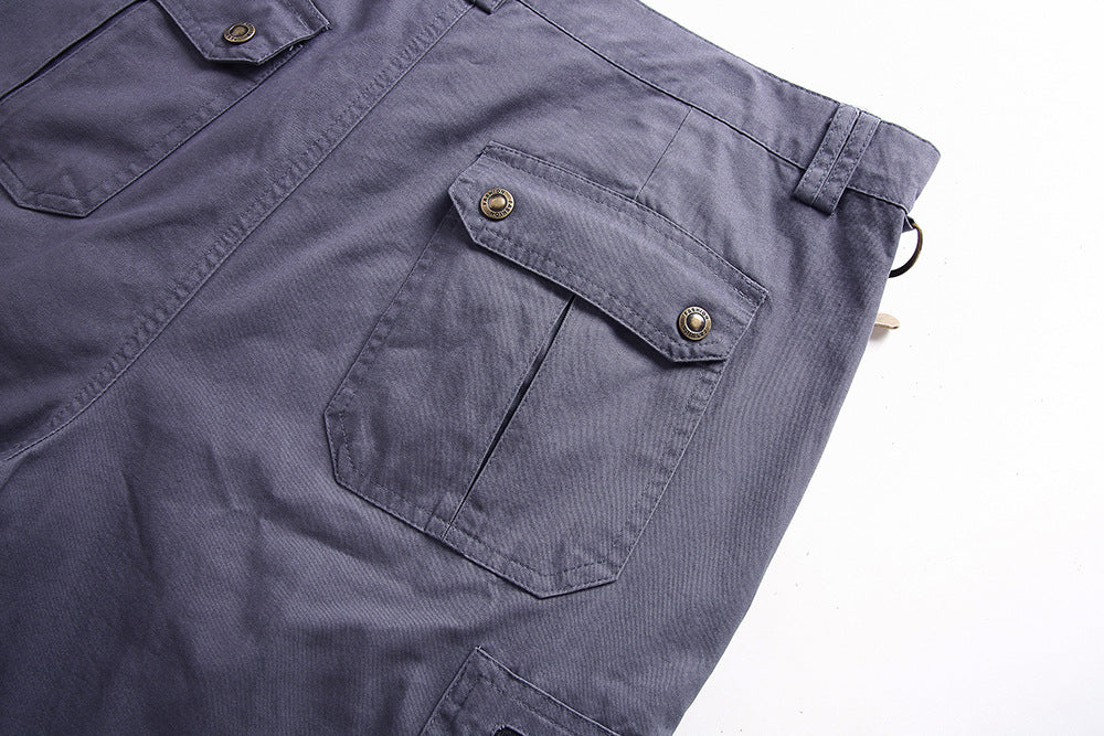 Homme Short Cargo Tactique avec Poches Zippées et Coupe Fonctionnelle