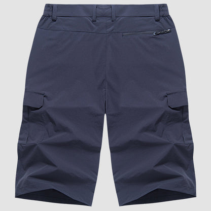 Homme Short Cargo Trois-Quarts avec Poches Latérales et Fermeture Boutonnée