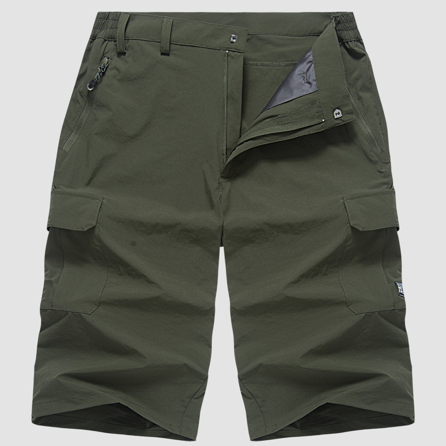 Homme Short Cargo Trois-Quarts avec Poches Latérales et Fermeture Boutonnée