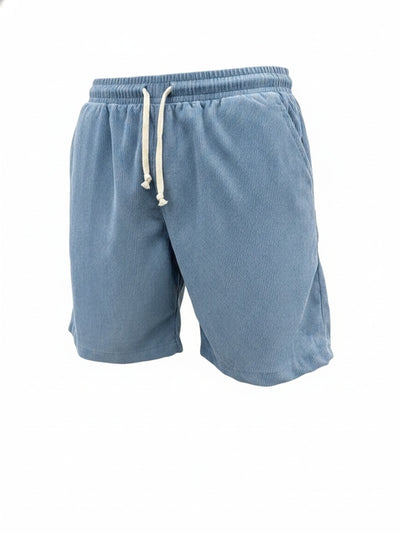 Homme Short Casual avec Cordon de Serrage et Texture Côtelée ##POS:1##