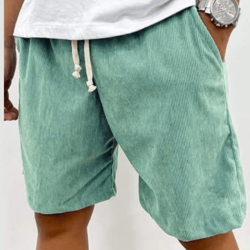 Homme Short Casual avec Cordon de Serrage et Texture Côtelée