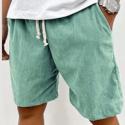 Homme Short Casual avec Cordon de Serrage et Texture Côtelée