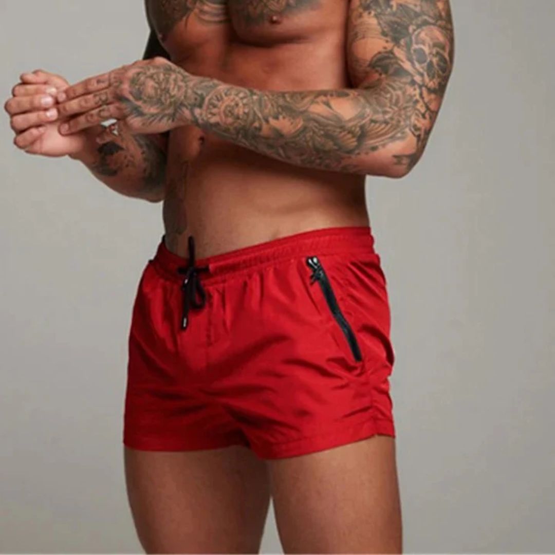 Homme Short de Bain avec Poches Zippées et Cordon de Serrage ##POS:6##