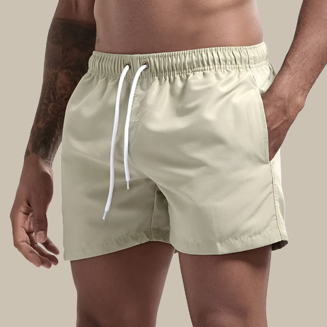 Homme Short de Bain Court avec Cordon de Serrage et Poches Latérales