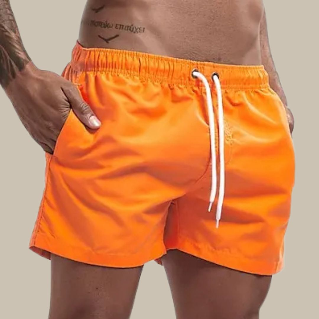 Homme Short de Bain Court avec Cordon de Serrage et Poches Latérales