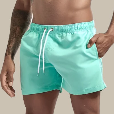 Homme Short de Bain Court avec Cordon de Serrage et Poches Latérales