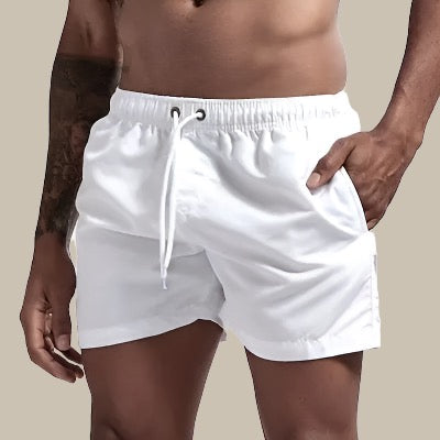 Homme Short de Bain Court avec Cordon de Serrage et Poches Latérales