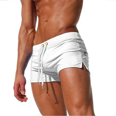 Homme Short de Bain Slim avec Cordon de Serrage et Fentes Latérales ##POS:2##