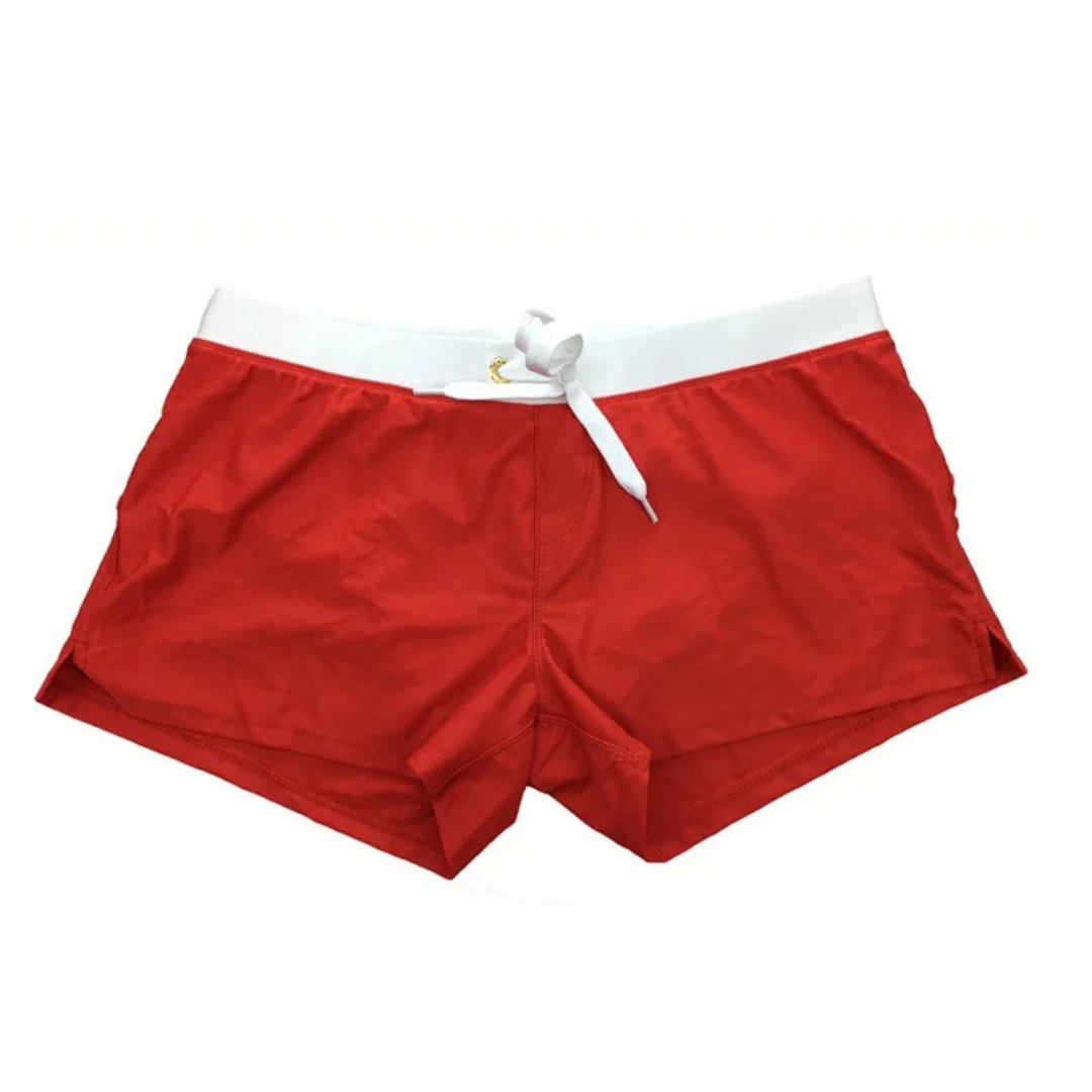 Homme Short de Bain Slim avec Cordon de Serrage et Fentes Latérales