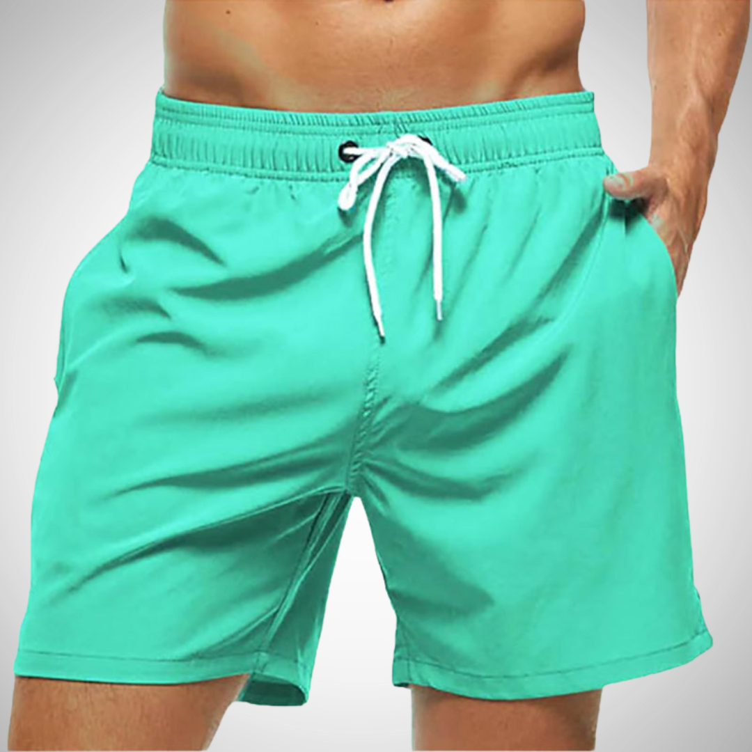 Homme Short de Bain Uni avec Cordon de Serrage et Poches Latérales