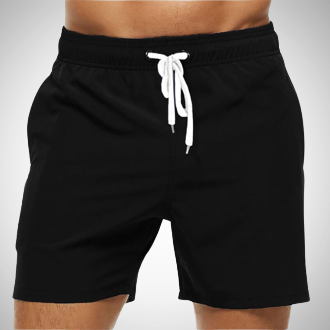 Homme Short de Bain Uni avec Cordon de Serrage et Poches Latérales