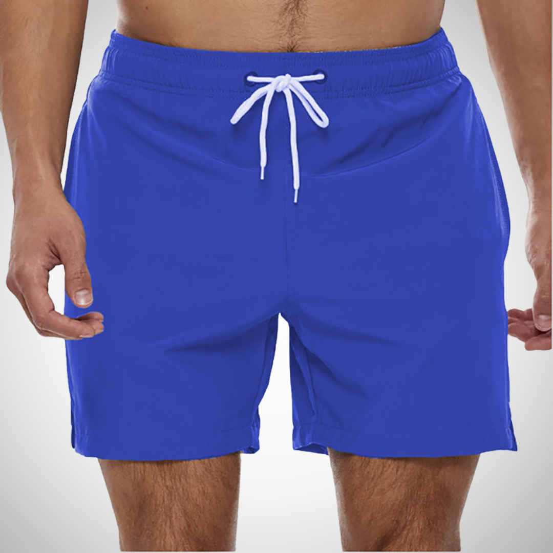 Homme Short de Bain Uni avec Cordon de Serrage et Poches Latérales