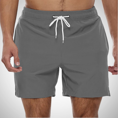 Homme Short de Bain Uni avec Cordon de Serrage et Poches Latérales