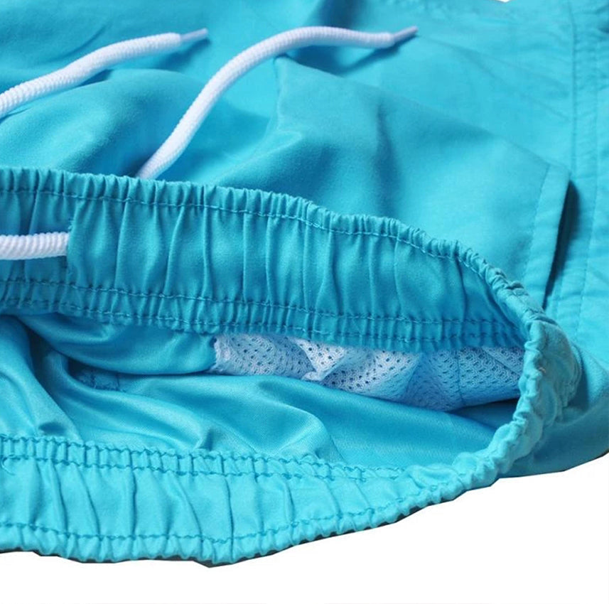 Homme Short de Bain Uni avec Cordon de Serrage et Poches Latérales