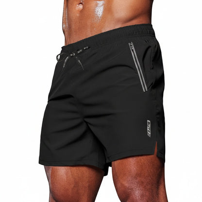 Homme Short de Sport avec Poches Zippées et Cordon de Serrage
