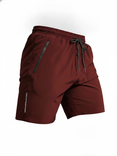 Homme Short de Sport avec Poches Zippées et Cordon de Serrage