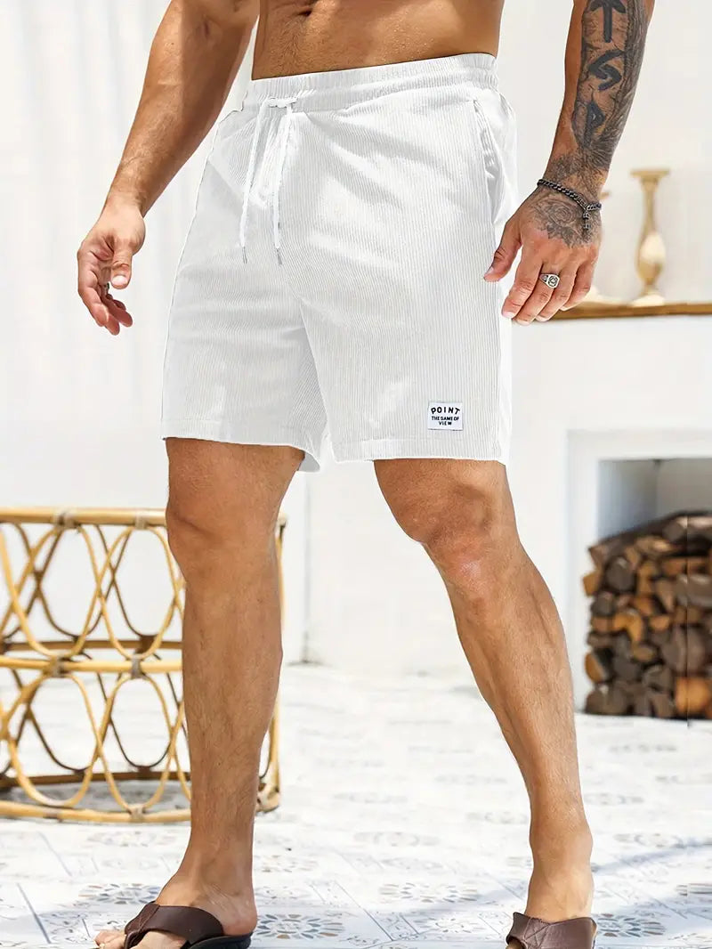 Homme Short Décontracté avec Taille Élastique et Cordon
