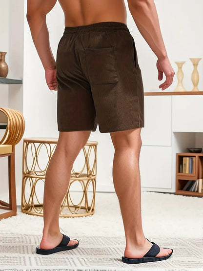 Homme Short Décontracté avec Taille Élastique et Cordon