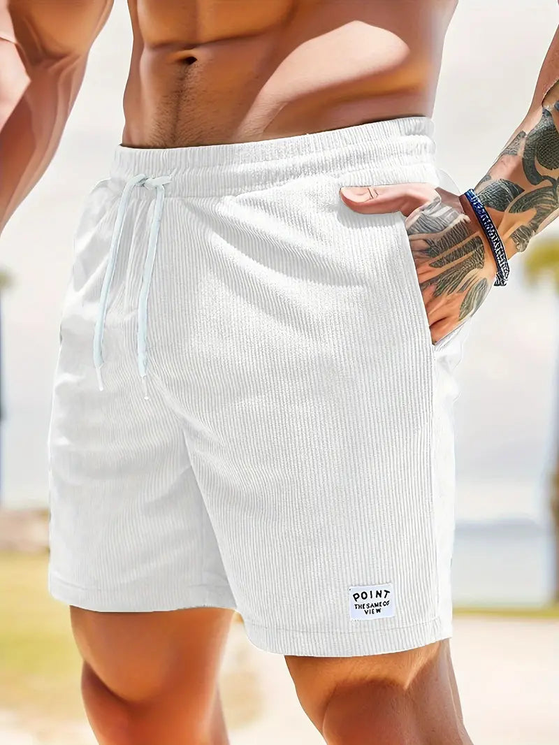 Homme Short Décontracté avec Taille Élastique et Cordon
