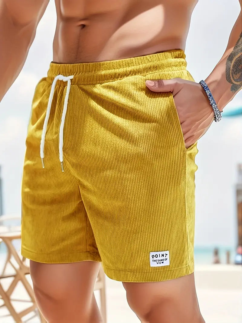 Homme Short Décontracté avec Taille Élastique et Cordon