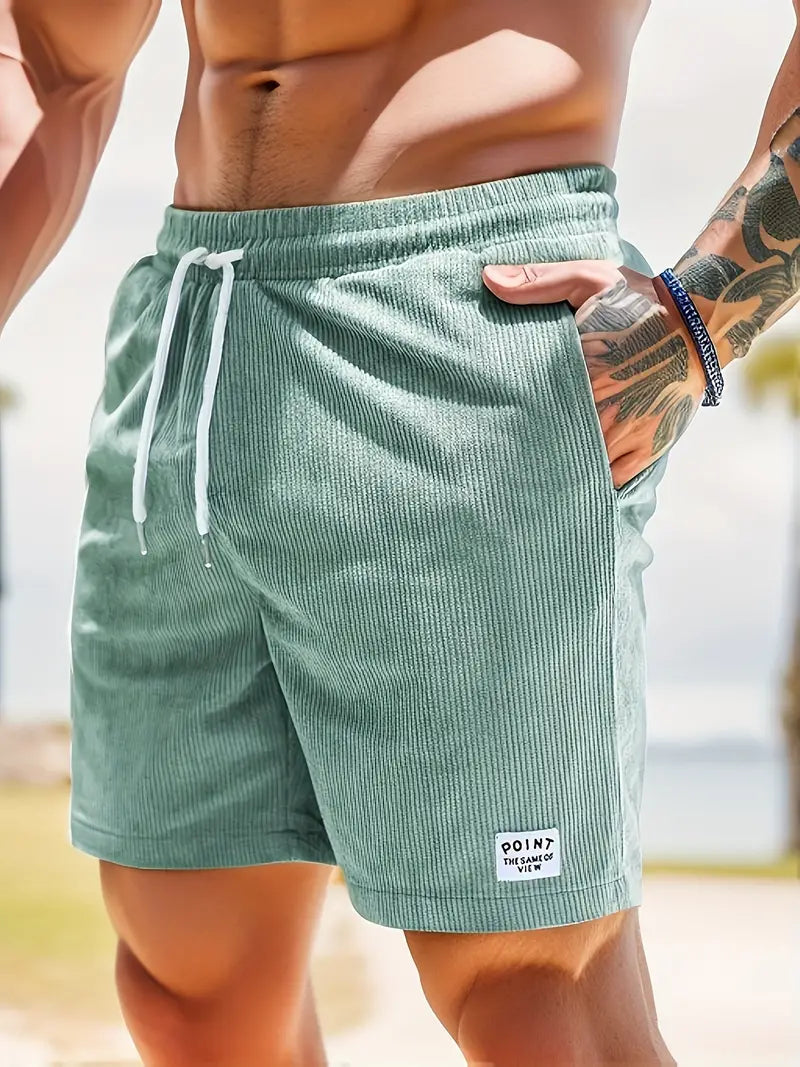 Homme Short Décontracté avec Taille Élastique et Cordon