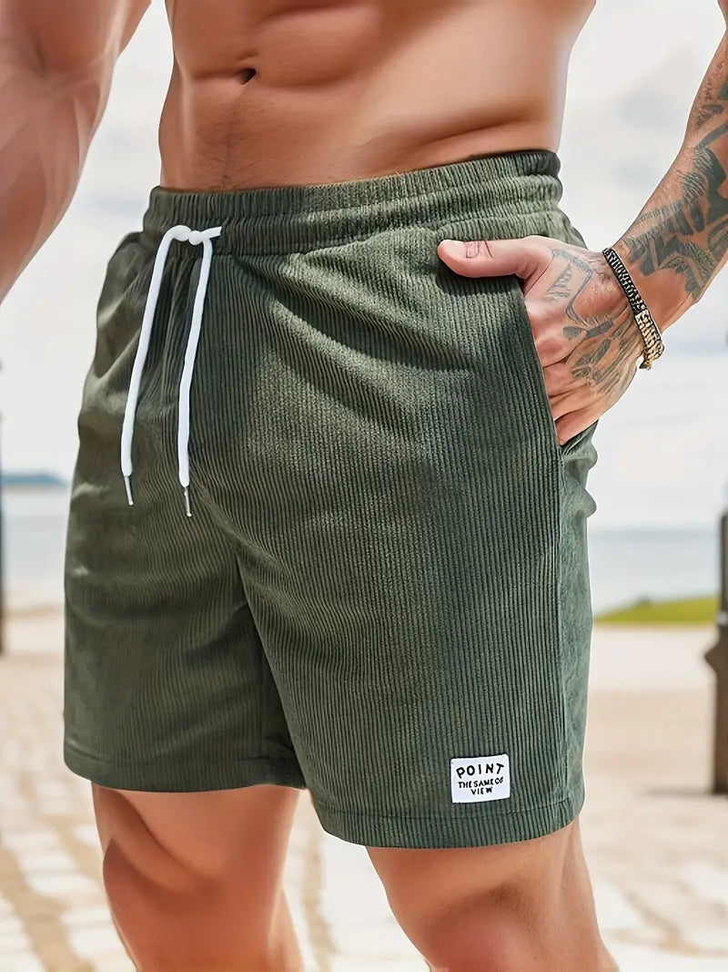 Homme Short Décontracté avec Taille Élastique et Cordon