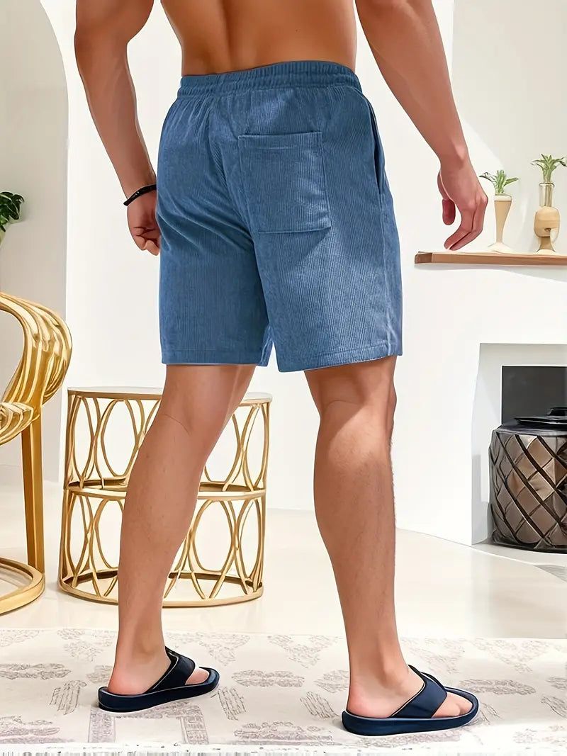 Homme Short Décontracté avec Taille Élastique et Cordon