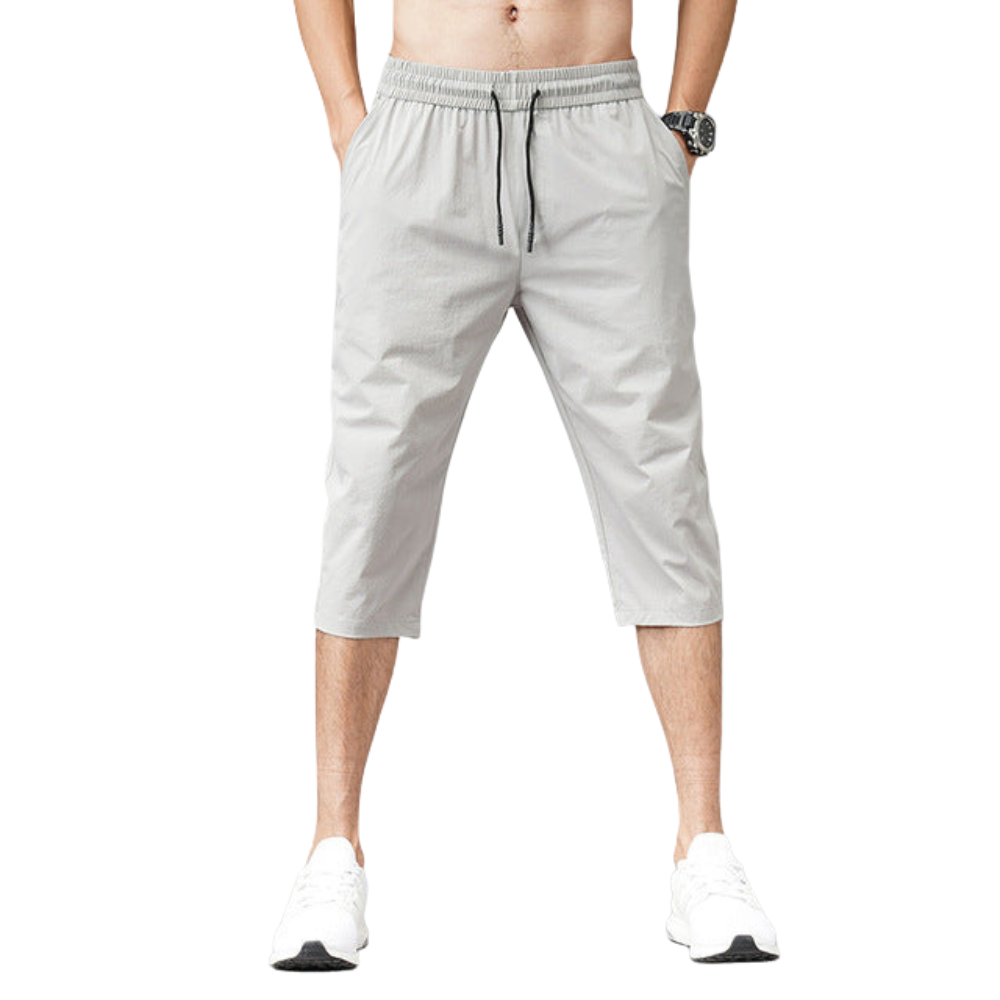 Homme Short Trois-Quarts de Sport avec Cordon et Poches Latérales