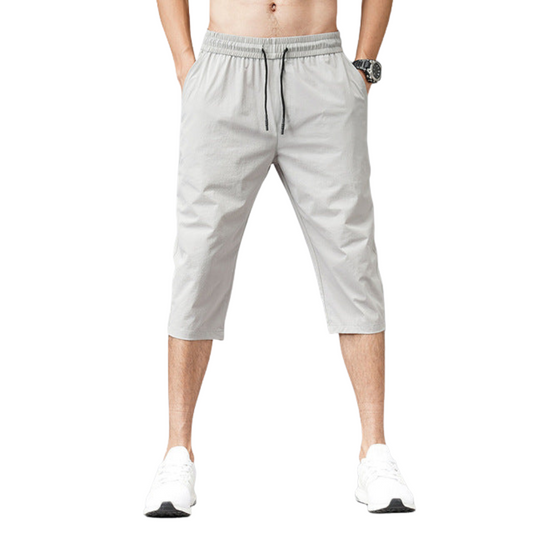 Homme Short Trois-Quarts de Sport avec Cordon et Poches Latérales