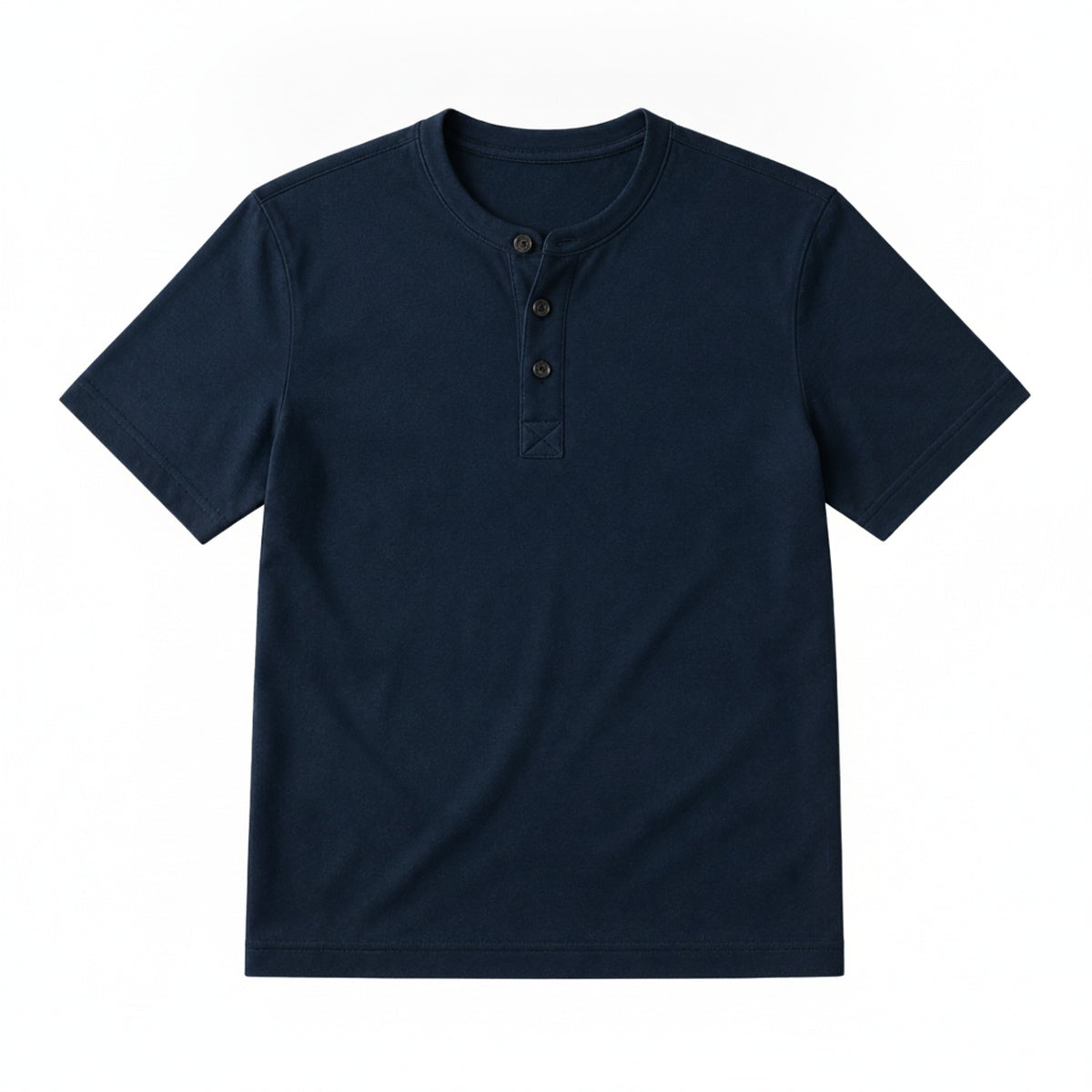 Homme T-shirt Henley Manches Courtes avec Boutons