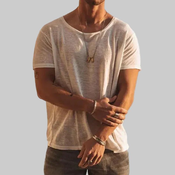Homme T-Shirt Manches Courtes avec Col Rond et Coupe Décontractée