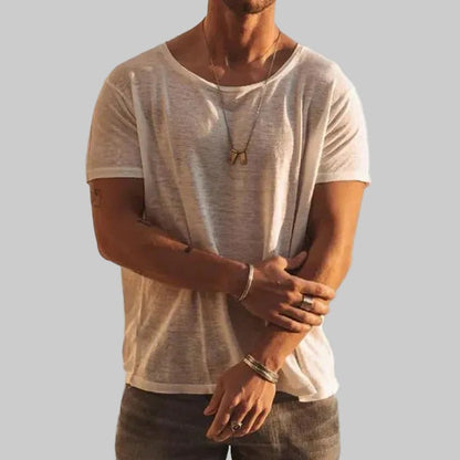 Homme T-Shirt Manches Courtes avec Col Rond et Coupe Décontractée