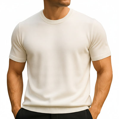 Homme T-Shirt Manches Courtes avec Col Rond Slim Fit