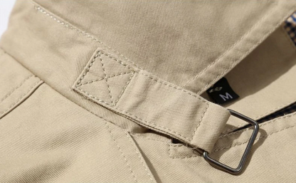 Homme Trench-coat Boutonné avec Épaulettes et Coupe Structurée