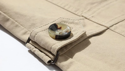 Homme Trench-coat Boutonné avec Épaulettes et Coupe Structurée