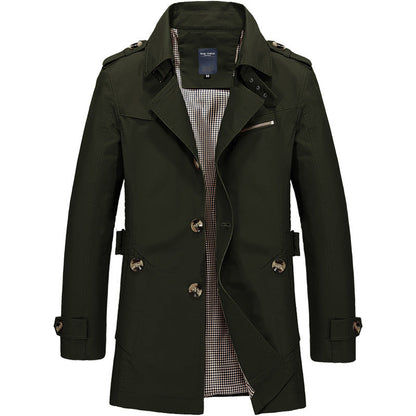 Homme Trench-coat Boutonné avec Épaulettes et Coupe Structurée